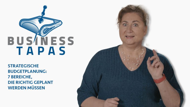 Thumbnail des Videos zum Thema "Strategische Budgetplanung" mit dem Logo der Business Tapas.